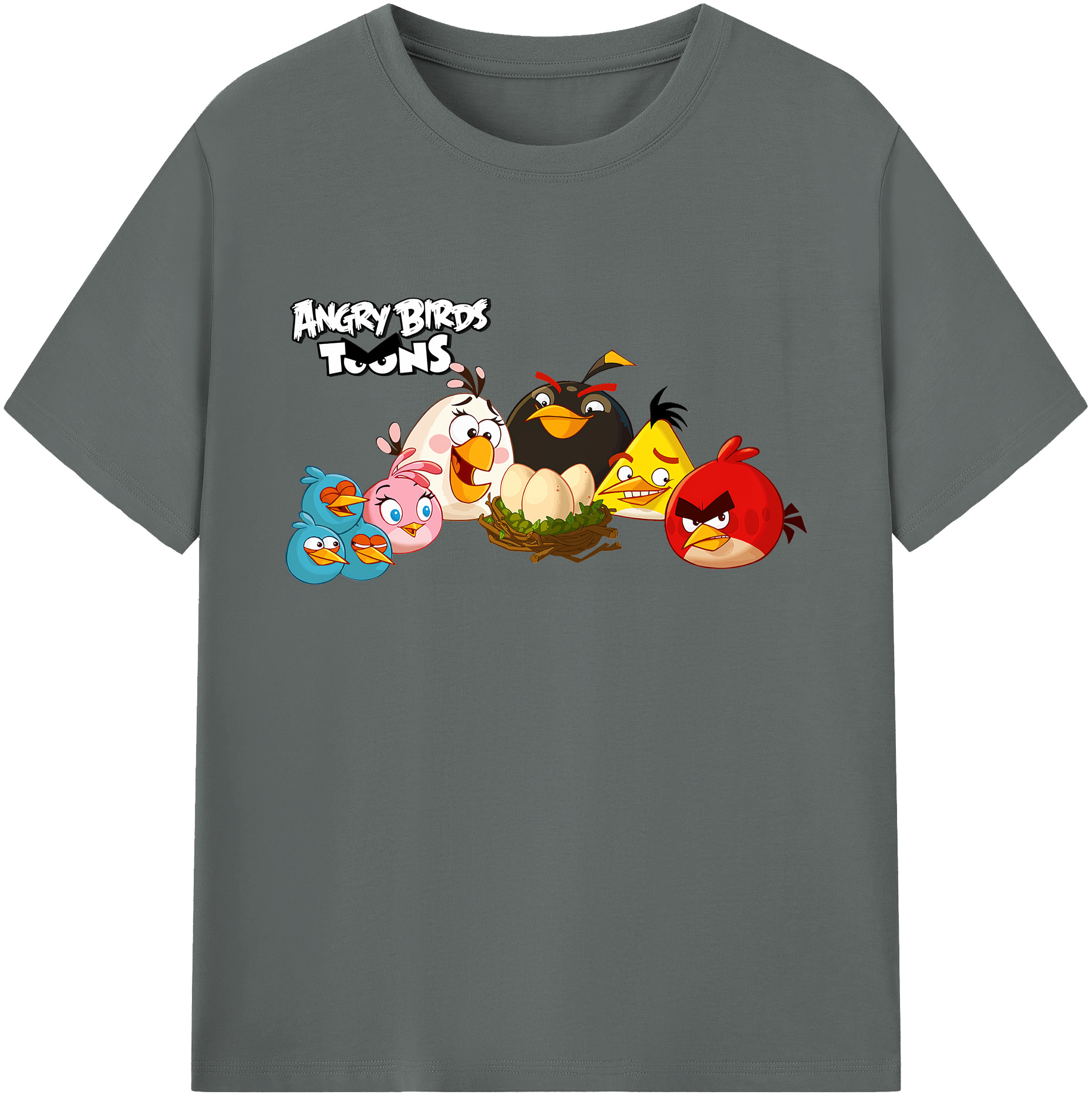 （画像用） Angry Birds アングリーバード 綿100％ メンズ半袖Tシャツ｜肌触りやわらか＆通気性